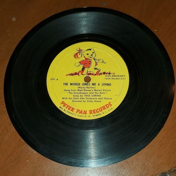 Vtg Peter Pan Records The World Owes Me A Living A Little Polly Parakeet Vinyl - Picture 4 of 7